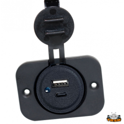 Διπλή Πρίζα USB τύπου A + τύπου C