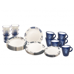 Αντιολισθητικά σκεύη κουζίνας σκάφους 18 πιάτα - 6 ποτήρια- 6 φλιτζάνια  Sealand