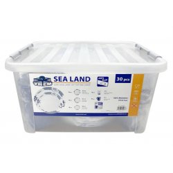 Αντιολισθητικά σκεύη κουζίνας σκάφους 18 πιάτα - 6 ποτήρια- 6 φλιτζάνια  Sealand