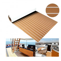 Teak Foam Πάτωμα Deck με αυτοκόλλητο ανοιχτό καφέ με λευκό αρμό120×240 Teak Foam Πάτωμα Deck με αυτοκόλλητο ανοιχτό καφέ με λευκό αρμό120×240