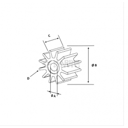 Impeller CEF500377 για  Tohatsu 369-65021-1& Mercury 47-16154