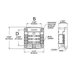BLUE SEA ΑΣΦΑΛΕΙΟΘΗΚΗ ΜΕ ΔΙΑΦΑΝΟ ΚΑΠΑΚΙ 100A 32VDC 6ΚΥΚΛΩΜΑΤΑ