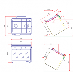 ΚΟΥΖΙΝΑ ΓΚΑΖΙΟΥ ΜΕ ΦΟΥΡΝΟ & 3 ΕΣΤΙΕΣ Techimpex XL3
