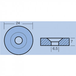 ΑΝΟΔΙΟ ΡΟΔΕΛΑ MERCURY.YAMAHA.TOHATSU.HONDA Φ24 xH6.5mm  ΑΝΟΔΙΟ ΡΟΔΕΛΑ MERCURY.YAMAHA.TOHATSU.HONDA Φ24 xH6.5mm