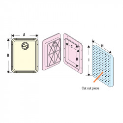 INDUSTRIAL Πορτάκι Ορθ.με Αποσπ. Κάλ.316*360mm