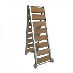 Πασαρέλα Aναδιπλούμενη Ξύλινη με Aνοξείδωτο σκελετό, 250x38cm