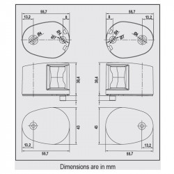 FOS LED Σετ πλευρικοί φανοί οριζόντιοι 112,5°  για σκάφη εως 12m