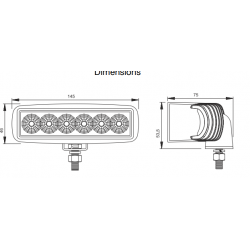AquaLED Προβολέας Άσπρος, 18W, 12/24V DC Multivolt