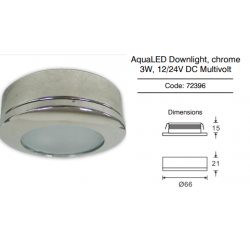 AquaLED Πλαφονιέρα 3W, επιχρωμιωμένη Multivolt AquaLED Πλαφονιέρα 3W, επιχρωμιωμένη Multivolt