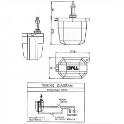 Αδιάβροχο μοτέρ TMC  υαλοκαθαριστήρων, 12V-24V Αδιάβροχο μοτέρ TMC  υαλοκαθαριστήρων, 12V-24V