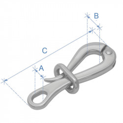 Γάντζος "Πελεκάνος", με αφαιρούμενη θηλιά, Inox 316