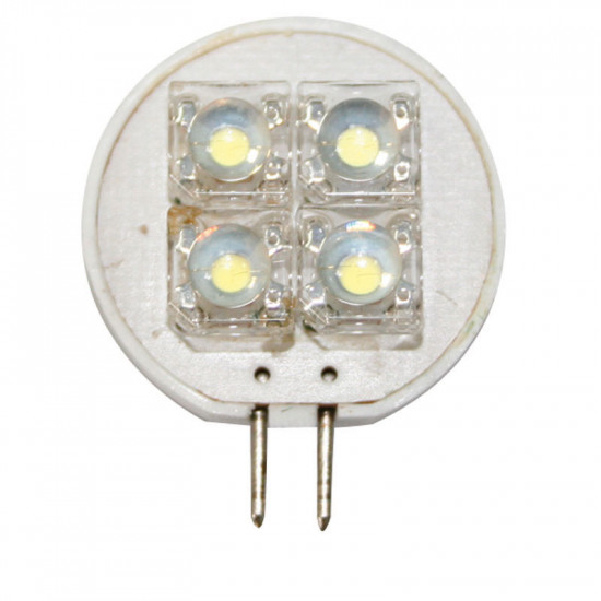 Λαμπάκι LED, 12V, T25, G4, ψυχρό λευκό - 4 PIRANHA LEDs, 37x25x8,2mm
